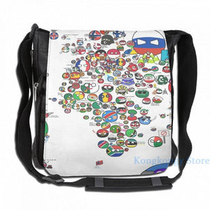 Polandball Countryball World Map USB Charge Backpack School bag
