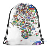 Polandball Countryball World Map USB Charge Backpack School bag