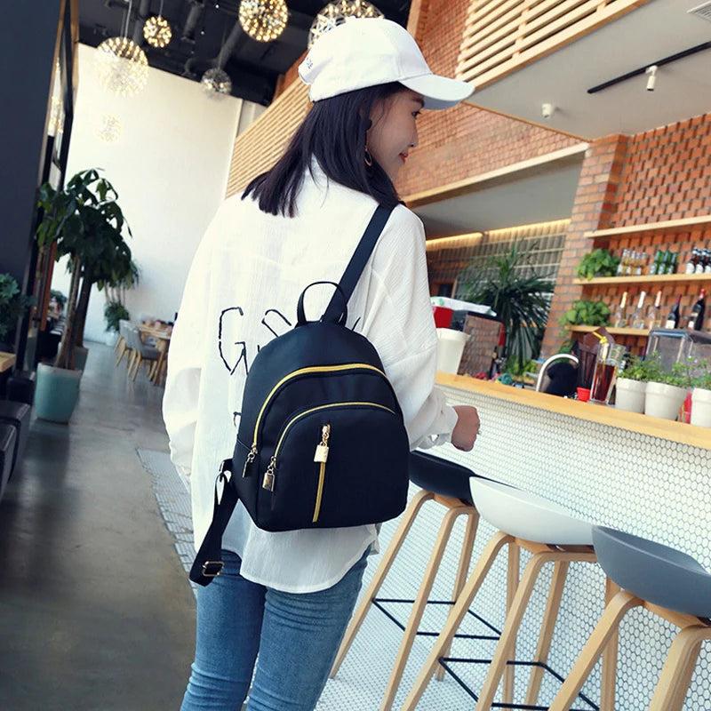 Small Travel Backpack Women Oxford Daypack Schoolbag Satchel Shoulder Bag