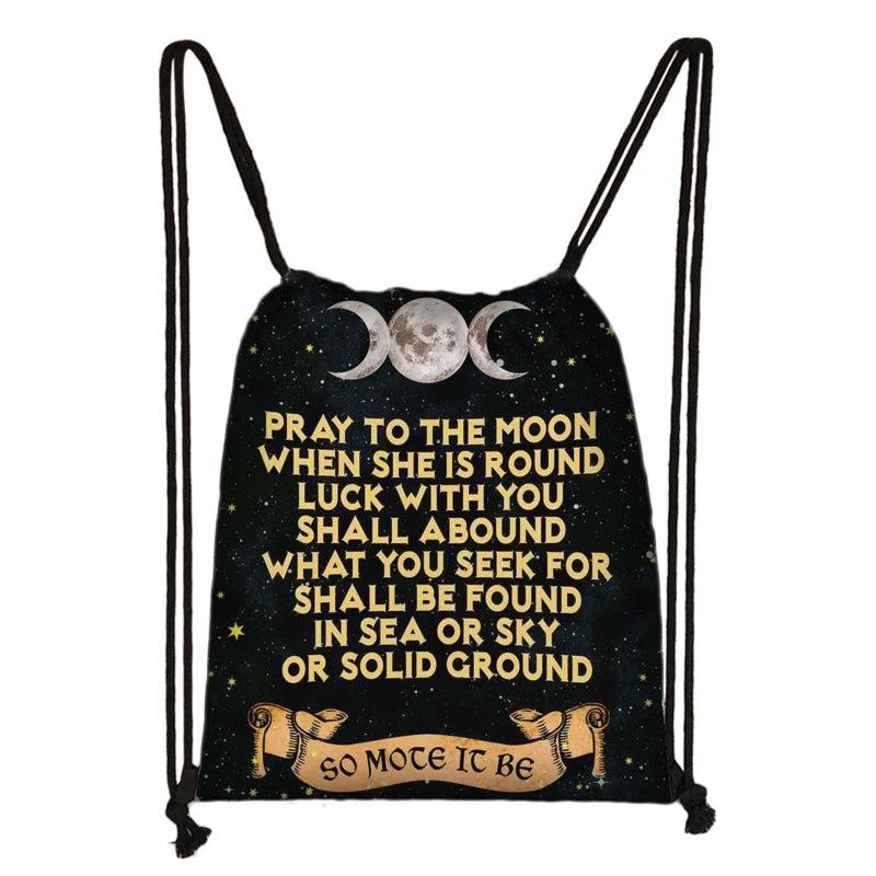 Triple Moon Goddess / Star of David Backpack Wicca Travel Bag