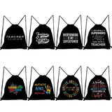 Teacher is My Superhero Drawstring Backpack, Casual Bag for Students, Gift