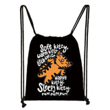 Funny Cat Drawstring Bag Pew Pew Madafakas Backpack Teenager
