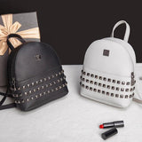 Mini Women's Backpacks PU Leather Rivet Female Handbag Small Backpack