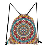 Floral Print Drawstring Backpack Casual Men Women Unisex Shoulder Bag