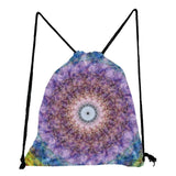 Floral Print Drawstring Backpack Casual Men Women Unisex Shoulder Bag