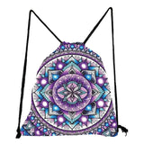 Floral Print Drawstring Backpack Casual Men Women Unisex Shoulder Bag