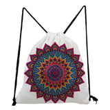 Floral Print Drawstring Backpack Casual Men Women Unisex Shoulder Bag