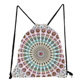 Floral Print Drawstring Backpack Casual Men Women Unisex Shoulder Bag