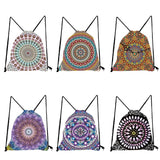 Floral Print Drawstring Backpack Casual Men Women Unisex Shoulder Bag