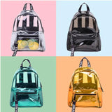 Transparent PVC Backpack for Women Girls Travel Daypack