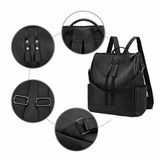 High Youth PU Leather Backpack for Teenage Female