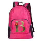 Foldable Waterproof Backpack for Travel Golden Flower Pattern