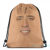 Funny Nicolas Cage USB Charge Backpack Full Face Graphic Print