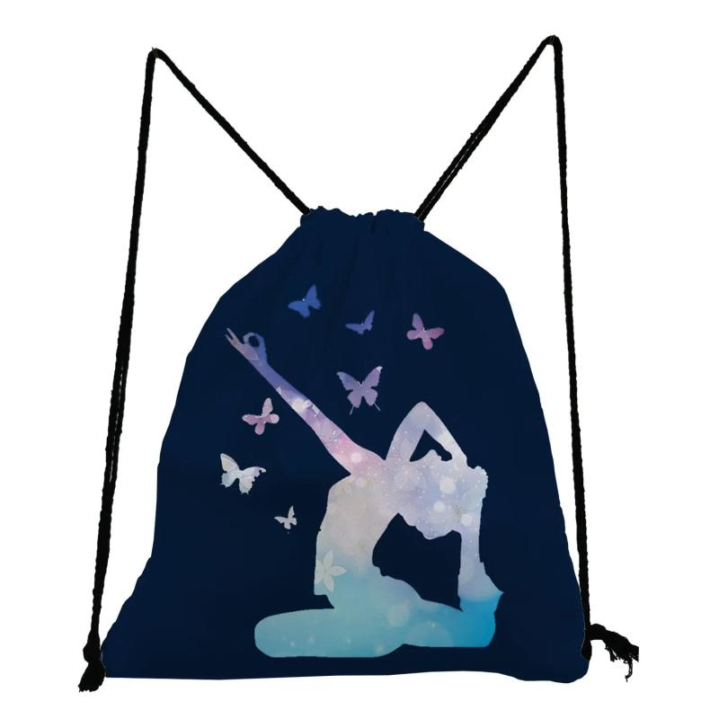 Drawstring Pocket Gymnastics Physical Education Pattern Backpack