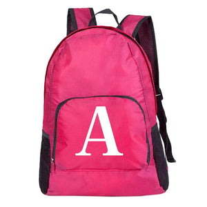 Portable Lightweight Letter Print Backpack Foldable Bag