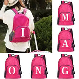 Portable Lightweight Letter Print Backpack Foldable Bag