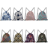Floral Drawstring Backpack for Students