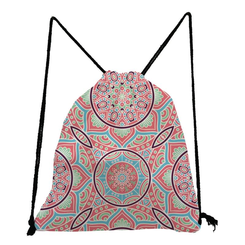 Floral Drawstring Backpack for Students