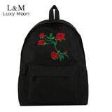 Floral Canvas Backpack Anti-theft School Bags Multifunction Rucksack