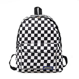 Plaid Nylon Female Travel Daypack Laptop Backpack Schoolbags