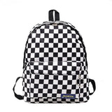 Plaid Nylon Female Travel Daypack Laptop Backpack Schoolbags