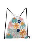 Floral Painting Printed Drawstring Backpack