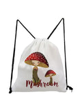 Mushroom Sister Print Backpack Drawstring Bags Large Capacity Shoe Bag