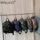 Quilted Shoulder Backpack for Women School Waterproof Cotton Padded Daypack