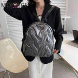 Quilted Shoulder Backpack for Women School Waterproof Cotton Padded Daypack