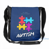 Autism Awareness USB Charge Backpack School Travel Laptop Bag