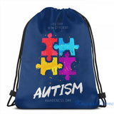 Autism Awareness USB Charge Backpack School Travel Laptop Bag