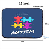 Autism Awareness USB Charge Backpack School Travel Laptop Bag