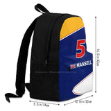 Nigel Mansell Bag Backpack For Men Women Girls Teenage Formula 1 Racing