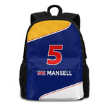 Nigel Mansell Bag Backpack For Men Women Girls Teenage Formula 1 Racing