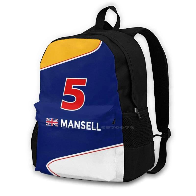 Nigel Mansell Bag Backpack For Men Women Girls Teenage Formula 1 Racing