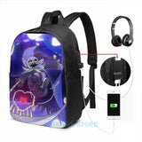 Deltarune - Jevil USB Charge Backpack School Travel Laptop Bag