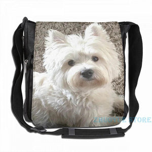 Funny Westie USB Charge Backpack School Travel Laptop Bag