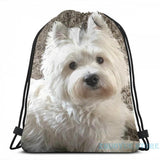 Funny Westie USB Charge Backpack School Travel Laptop Bag