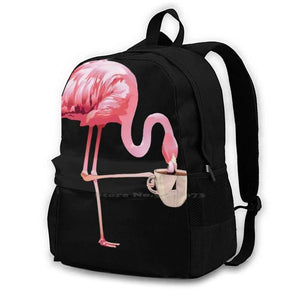 Flamingo Coffee Shirt Coffee Lover School Bag Backpack Laptop 15 Inch