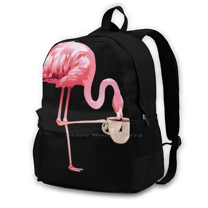 Flamingo Coffee Shirt Coffee Lover School Bag Backpack Laptop 15 Inch
