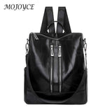 Solid Knapsacks PU Leather Backpack Large Capacity Women Rucksacks
