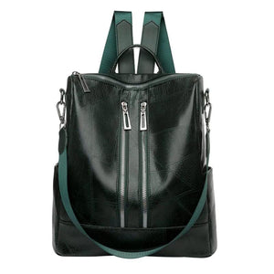 Solid Knapsacks PU Leather Backpack Large Capacity Women Rucksacks