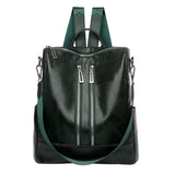 Solid Knapsacks PU Leather Backpack Large Capacity Women Rucksacks