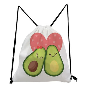 Avocado Fruit Printed Travel Casual Backpacks for Students