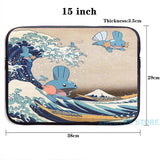 Funny Mudkip Wave USB Charge Backpack School Travel Laptop Bag