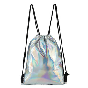 Reflective Drawstring Laser Backpack for Women