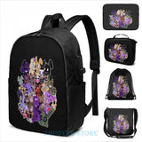 Funny FNAF USB Charge Backpack School Travel Laptop Bag