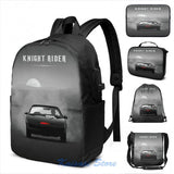 Knight Rider USB Charge Backpack Laptop Bag