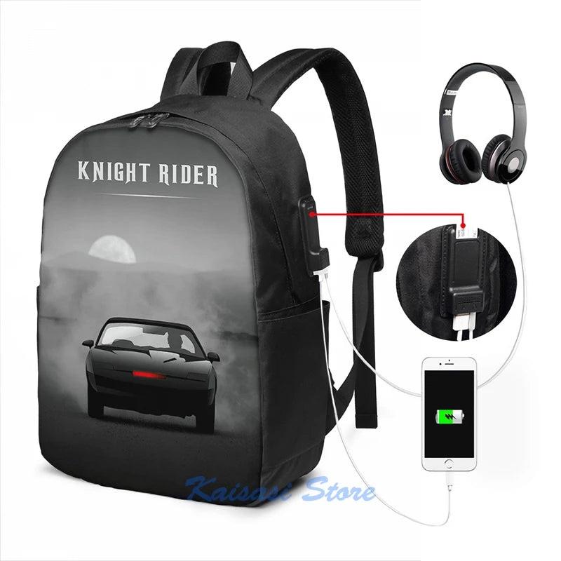 Knight Rider USB Charge Backpack Laptop Bag