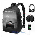 Knight Rider USB Charge Backpack Laptop Bag